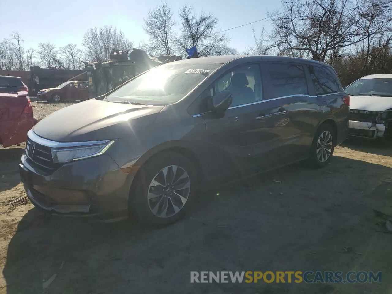 1 Photograph of a damaged car 5FNRL6H70MB017228 HONDA All Models 2021
