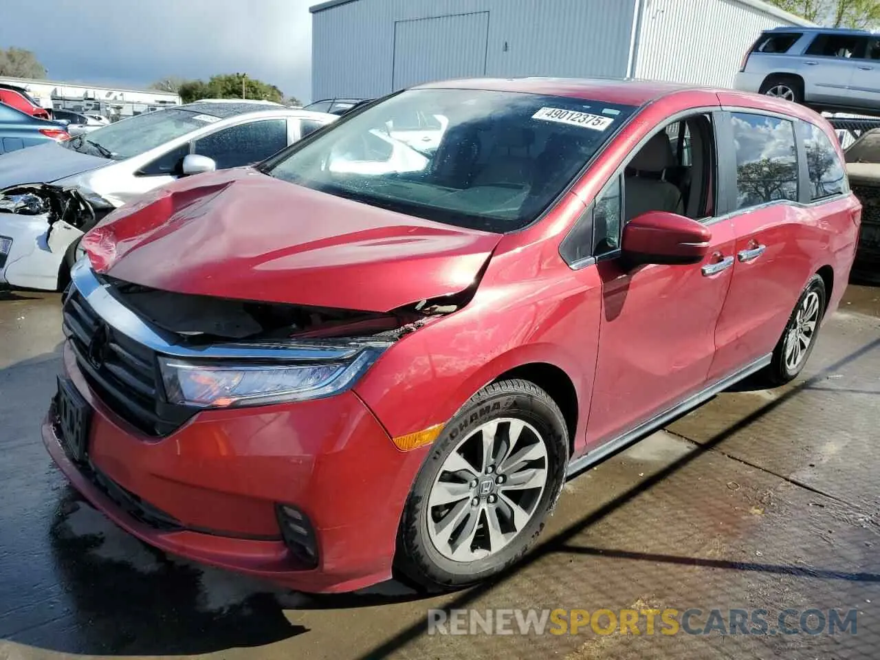 1 Photograph of a damaged car 5FNRL6H71NB005557 HONDA All Models 2022
