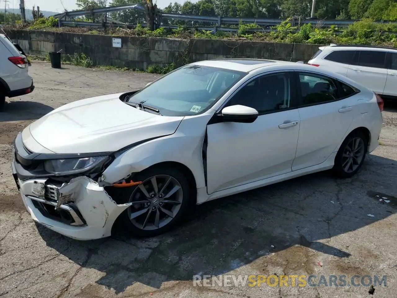 1 Photograph of a damaged car 19XFC1F3XKE214044 HONDA CIVIC 2019