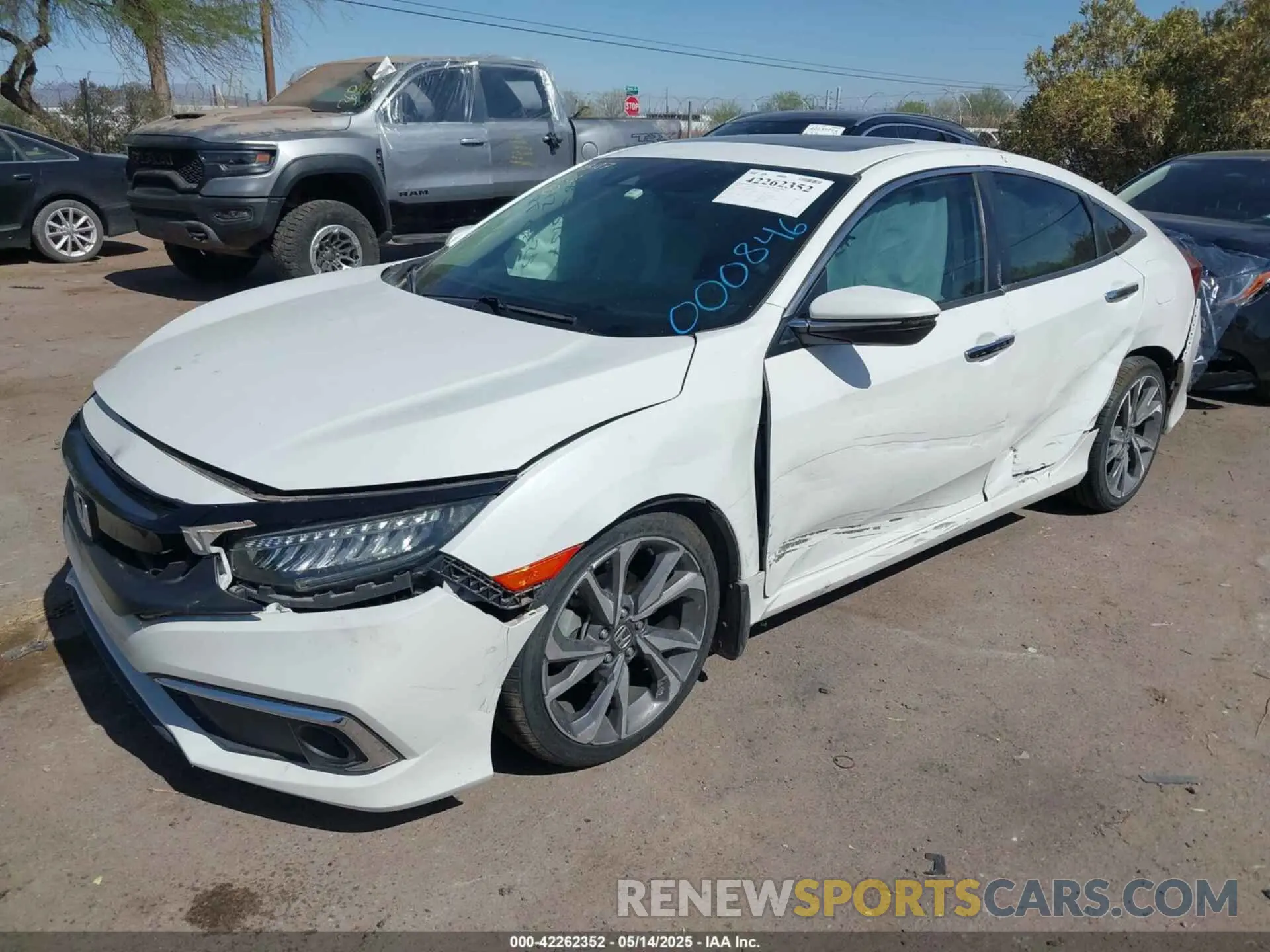2 Photograph of a damaged car 19XFC1F90KE000846 HONDA CIVIC 2019