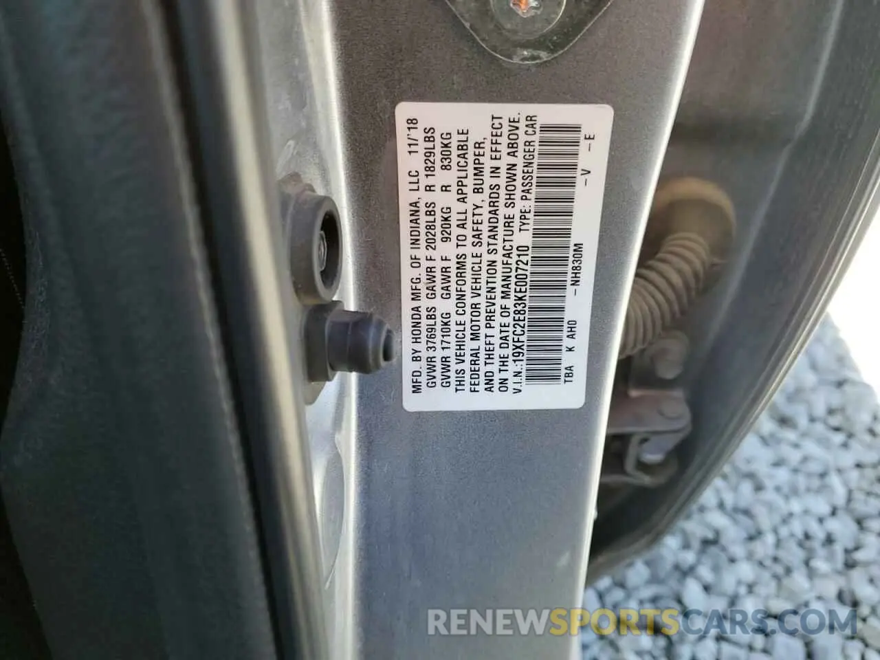 12 Photograph of a damaged car 19XFC2E83KE007210 HONDA CIVIC 2019