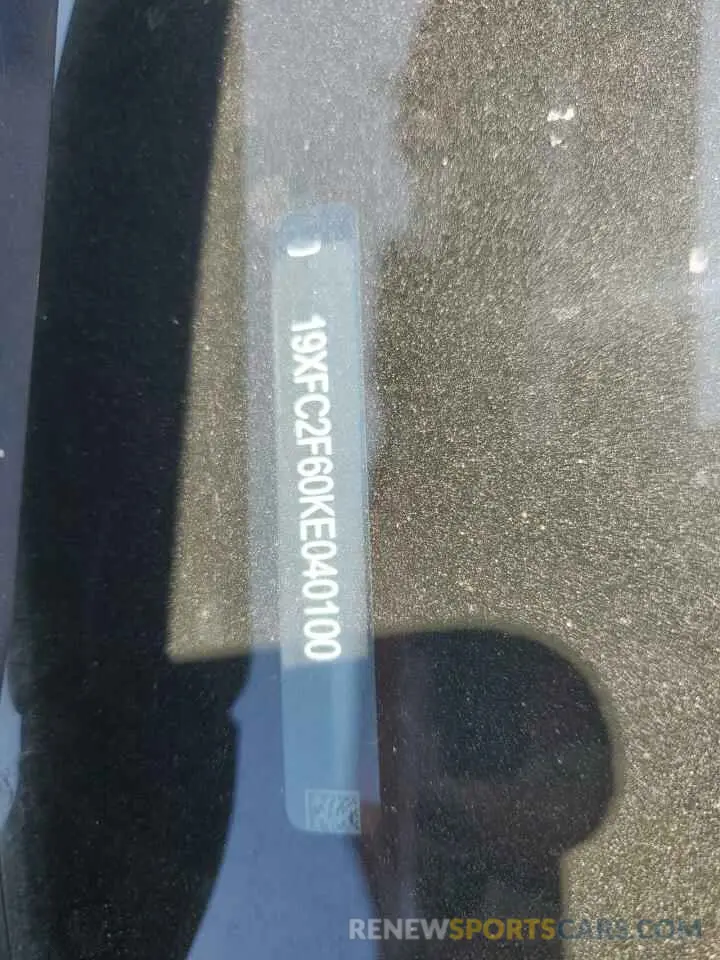 14 Photograph of a damaged car 19XFC2F60KE040100 HONDA CIVIC 2019