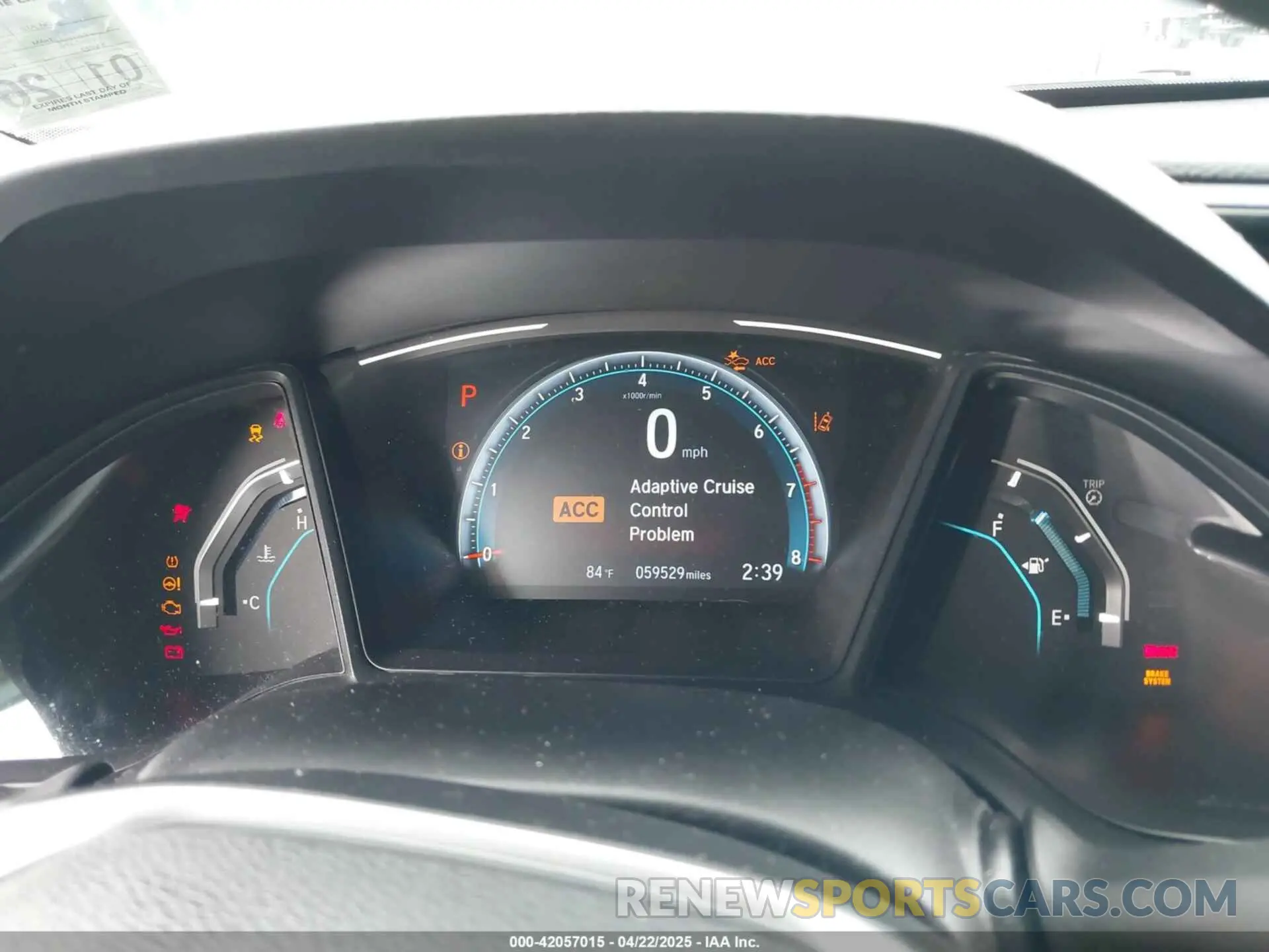 7 Photograph of a damaged car 19XFC2F61KE049212 HONDA CIVIC 2019