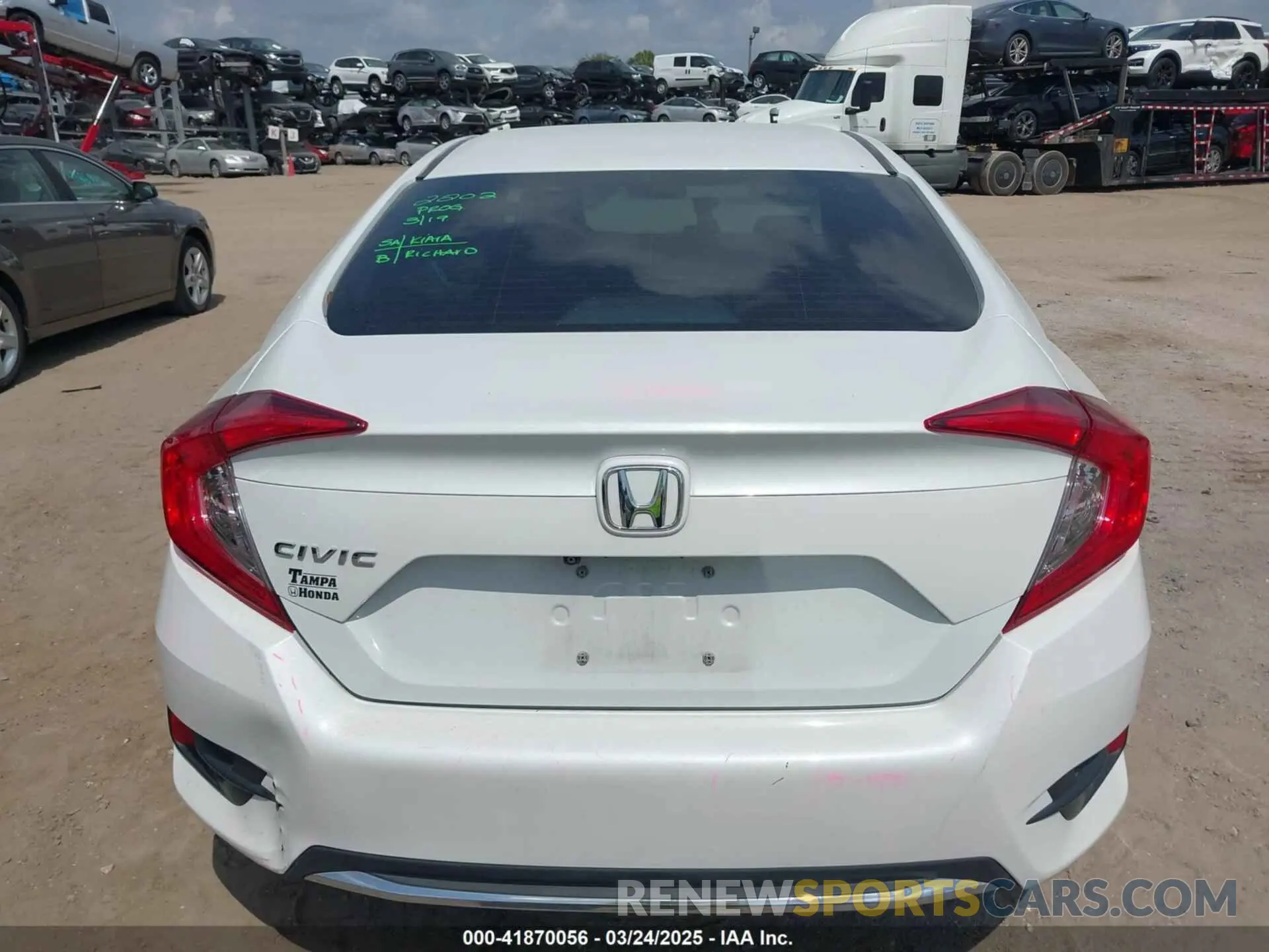 17 Photograph of a damaged car 19XFC2F65KE015967 HONDA CIVIC 2019