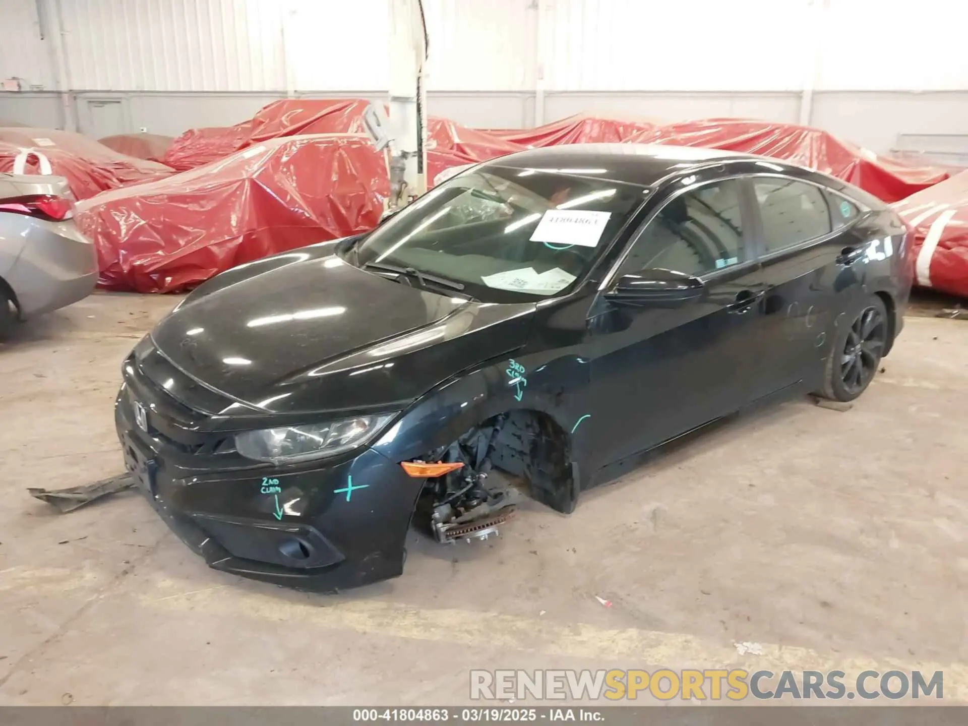 2 Photograph of a damaged car 19XFC2F89KE206213 HONDA CIVIC 2019