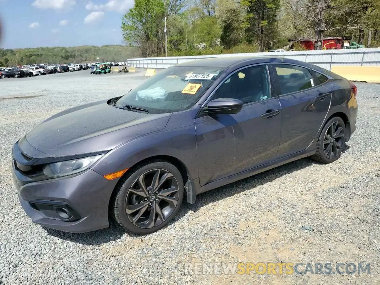 1 Photograph of a damaged car 19XFC2F8XKE037559 HONDA CIVIC 2019