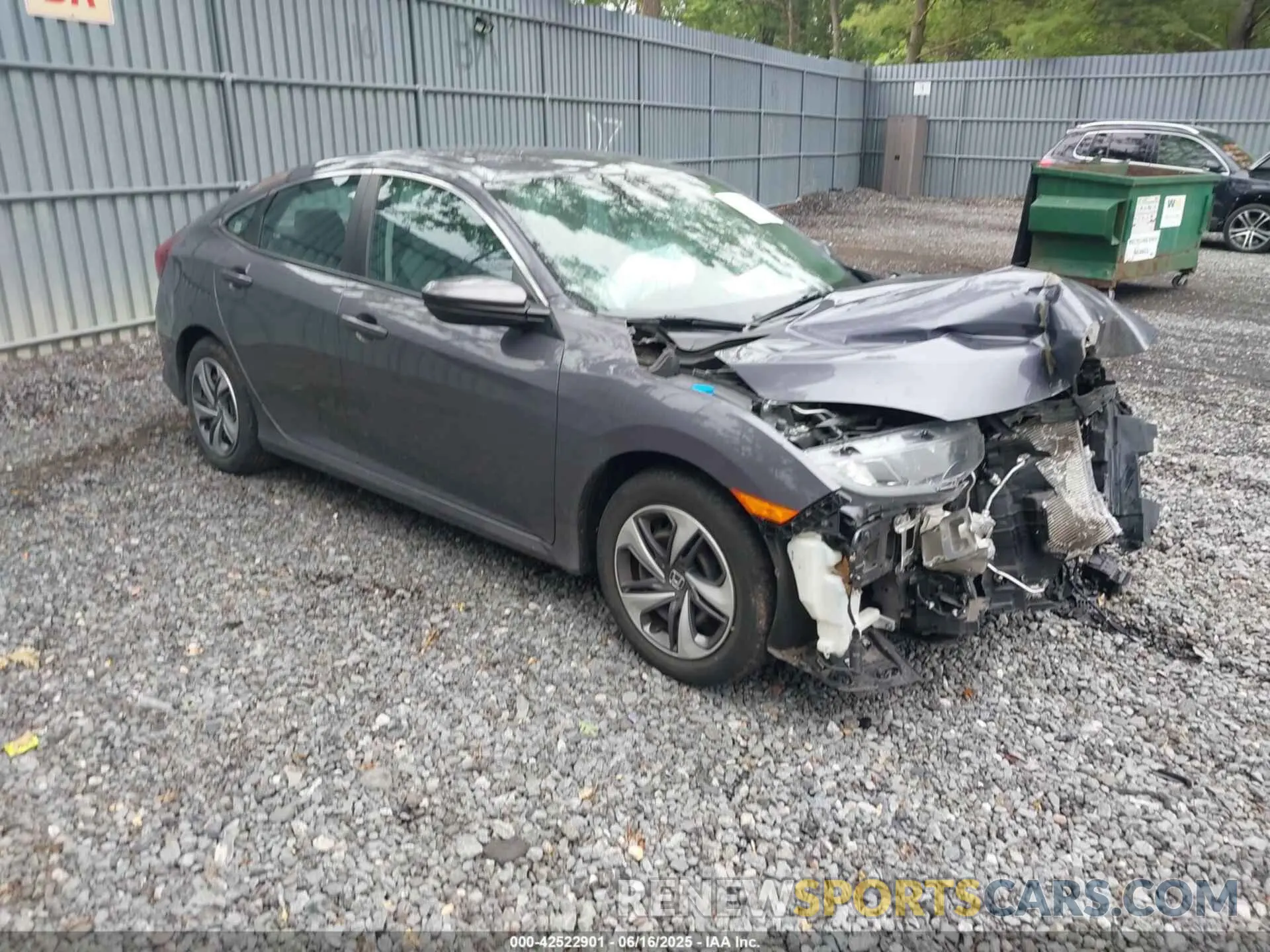 1 Photograph of a damaged car 2HGFC2F60KH562103 HONDA CIVIC 2019
