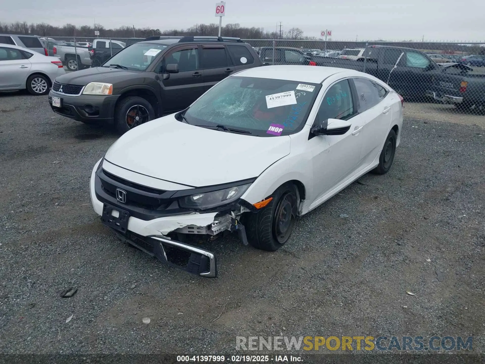 2 Photograph of a damaged car 2HGFC2F60KH573652 HONDA CIVIC 2019