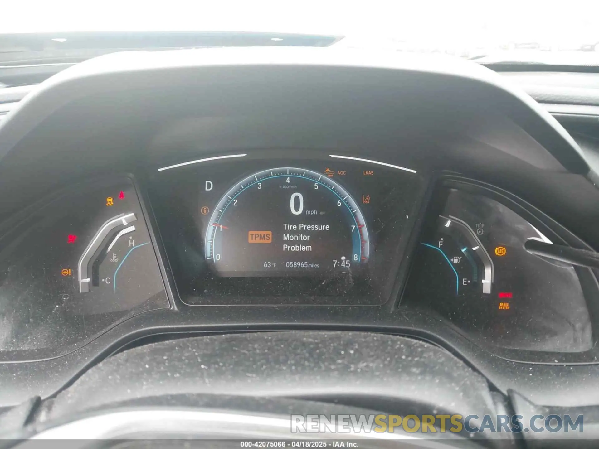 7 Photograph of a damaged car 2HGFC2F68KH573107 HONDA CIVIC 2019