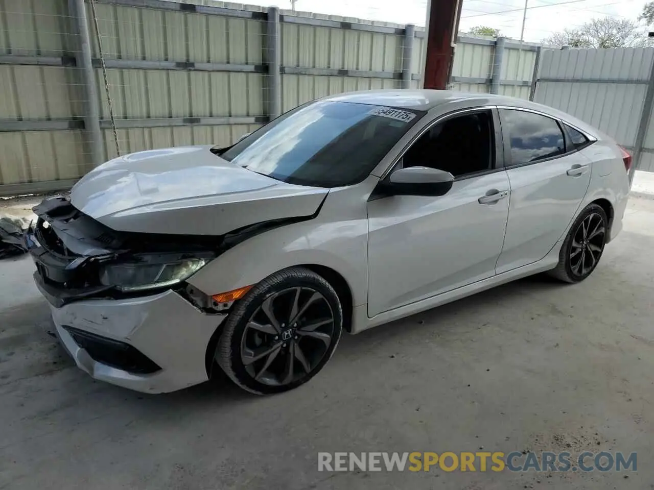 1 Photograph of a damaged car 2HGFC2F80KH599024 HONDA CIVIC 2019