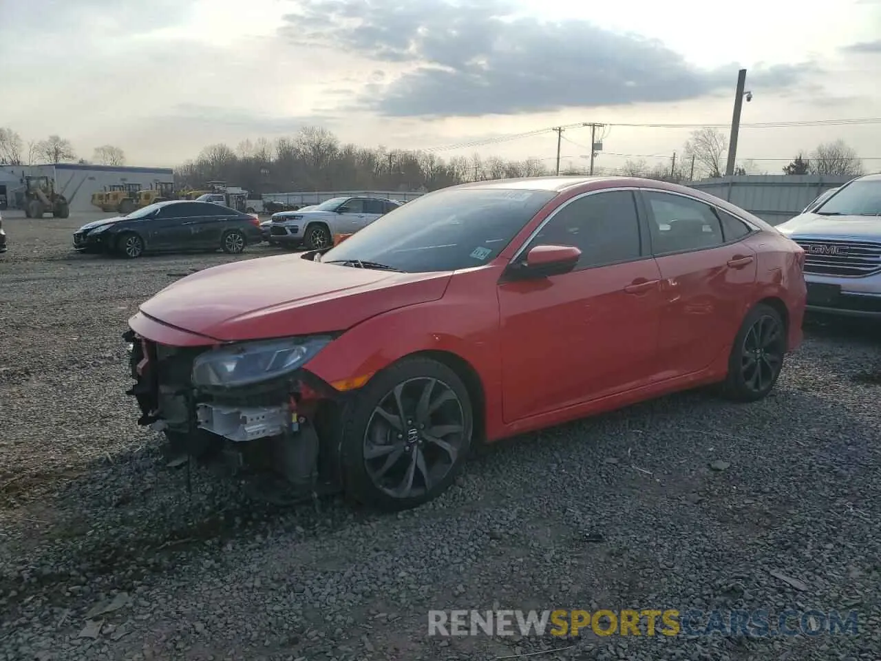 1 Photograph of a damaged car 2HGFC2F82KH597601 HONDA CIVIC 2019