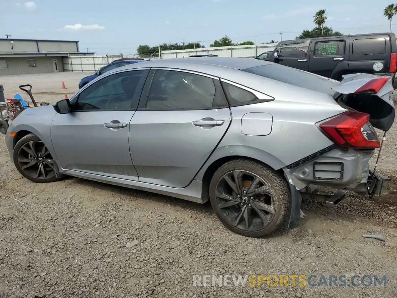 2 Photograph of a damaged car 2HGFC2F82KH598599 HONDA CIVIC 2019