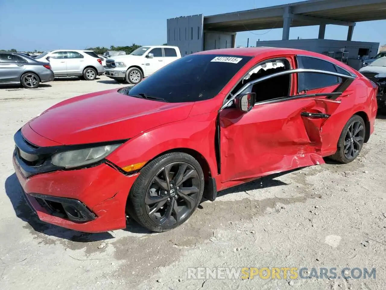 1 Photograph of a damaged car 2HGFC2F83KH501409 HONDA CIVIC 2019