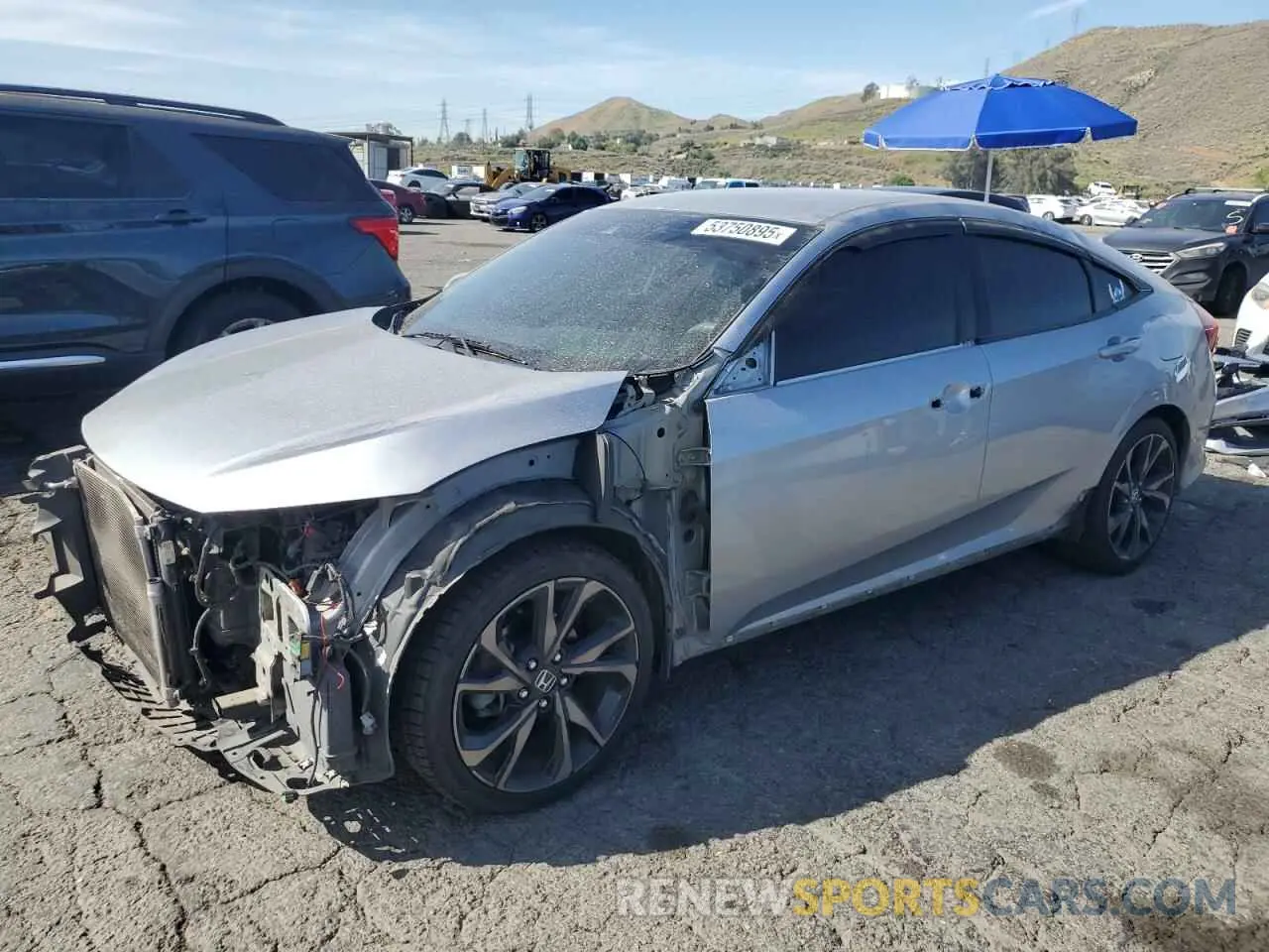 1 Photograph of a damaged car 2HGFC2F85KH502724 HONDA CIVIC 2019