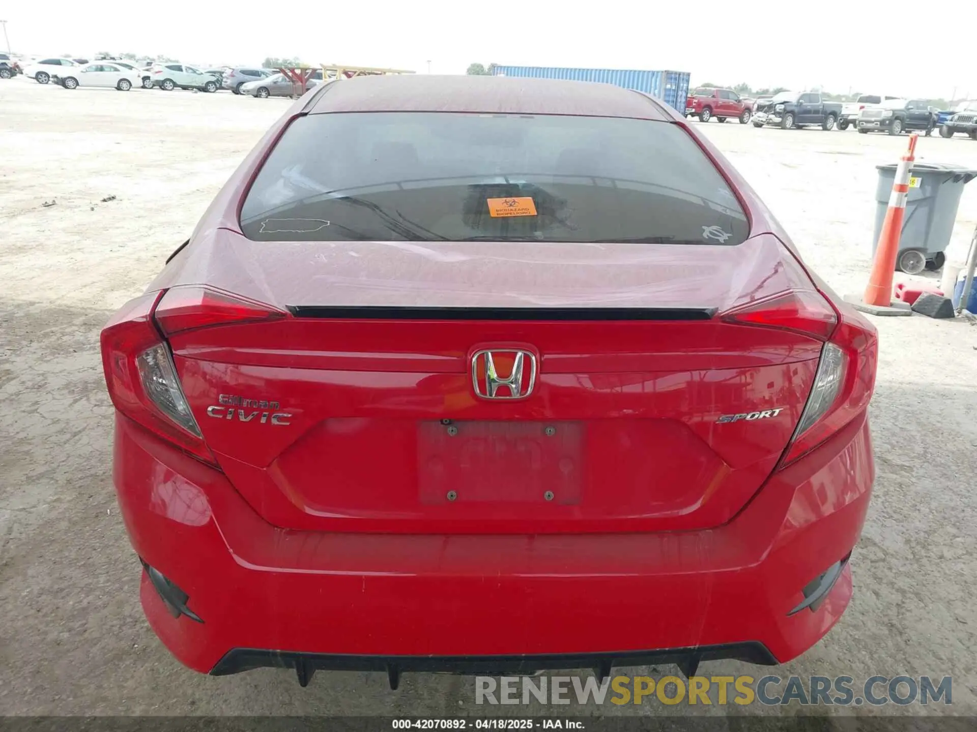 15 Photograph of a damaged car 2HGFC2F86KH544660 HONDA CIVIC 2019