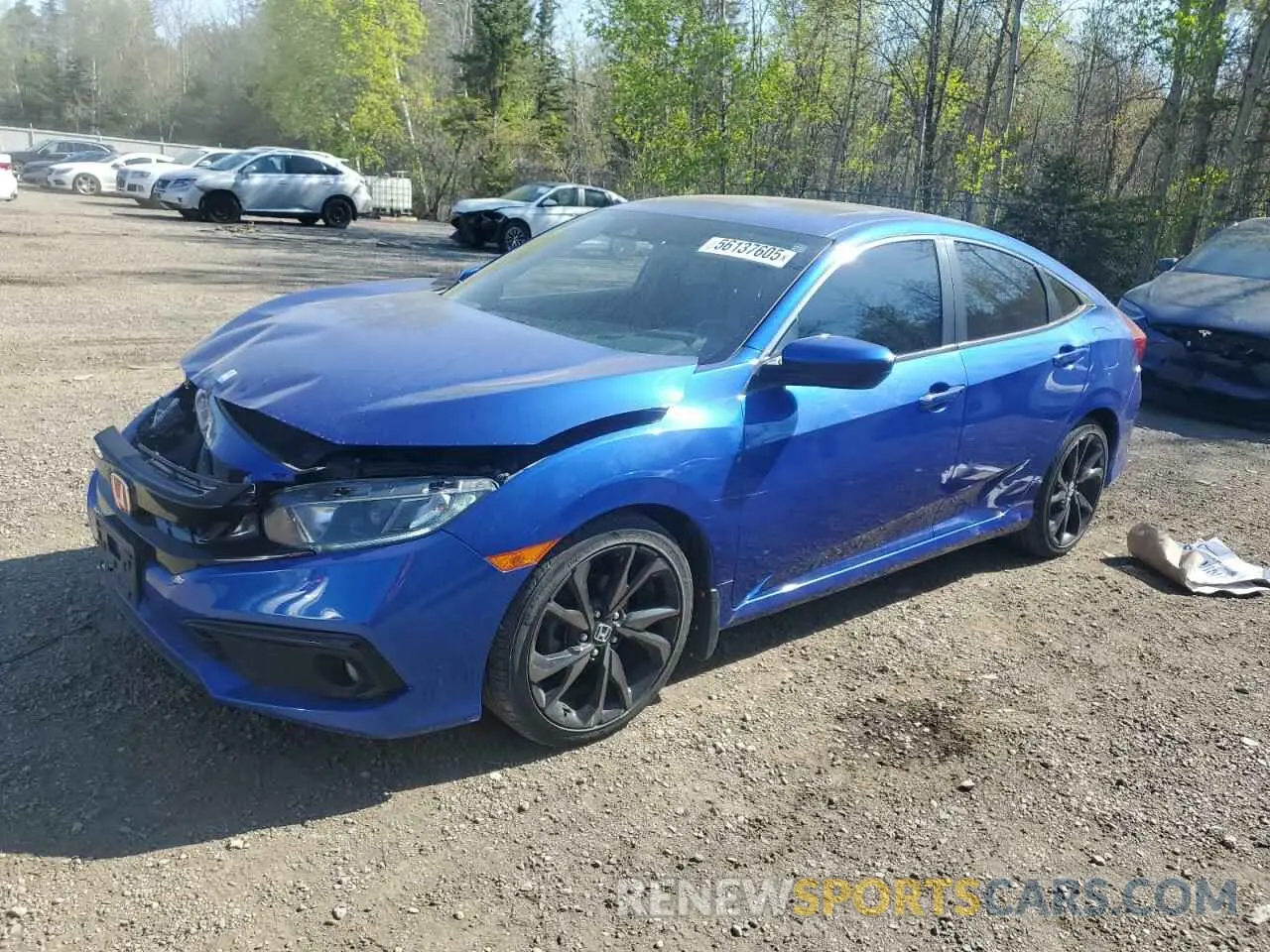 1 Photograph of a damaged car 2HGFC2F88KH016618 HONDA CIVIC 2019