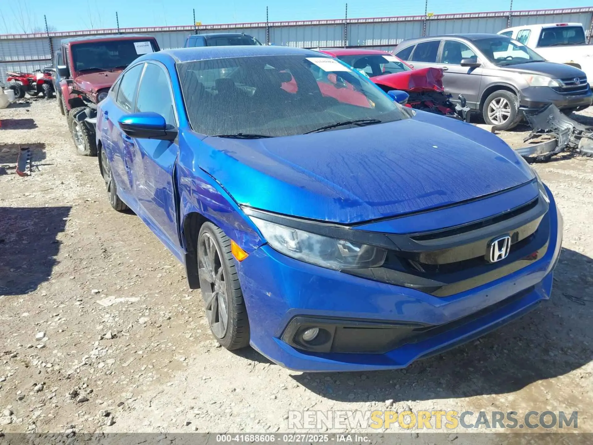 1 Photograph of a damaged car 2HGFC2F8XKH577032 HONDA CIVIC 2019