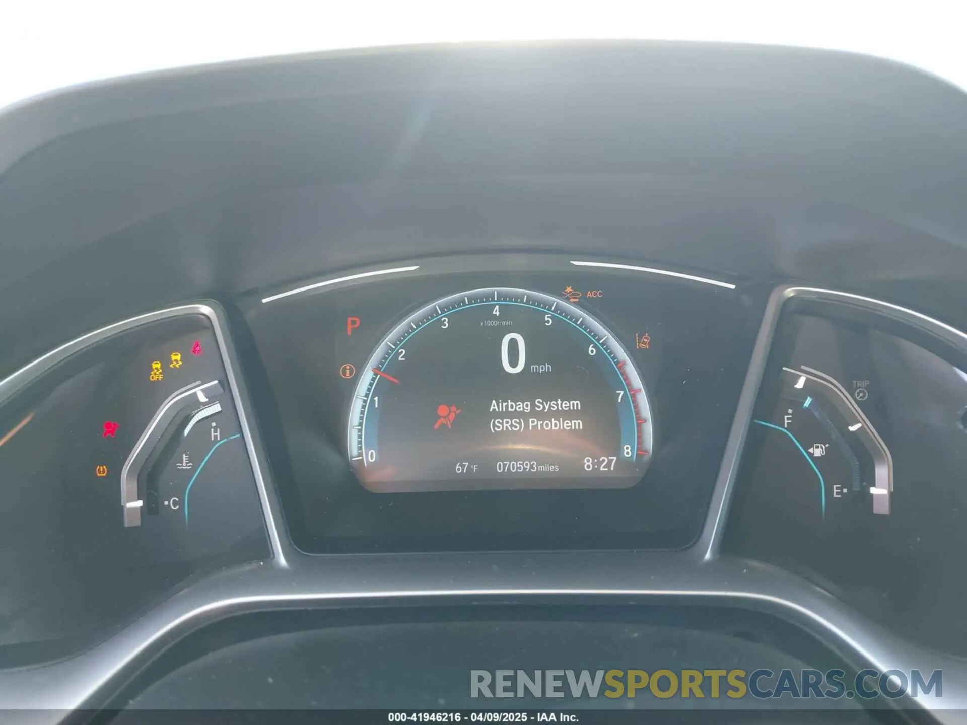 7 Photograph of a damaged car 2HGFC3B38KH357484 HONDA CIVIC 2019