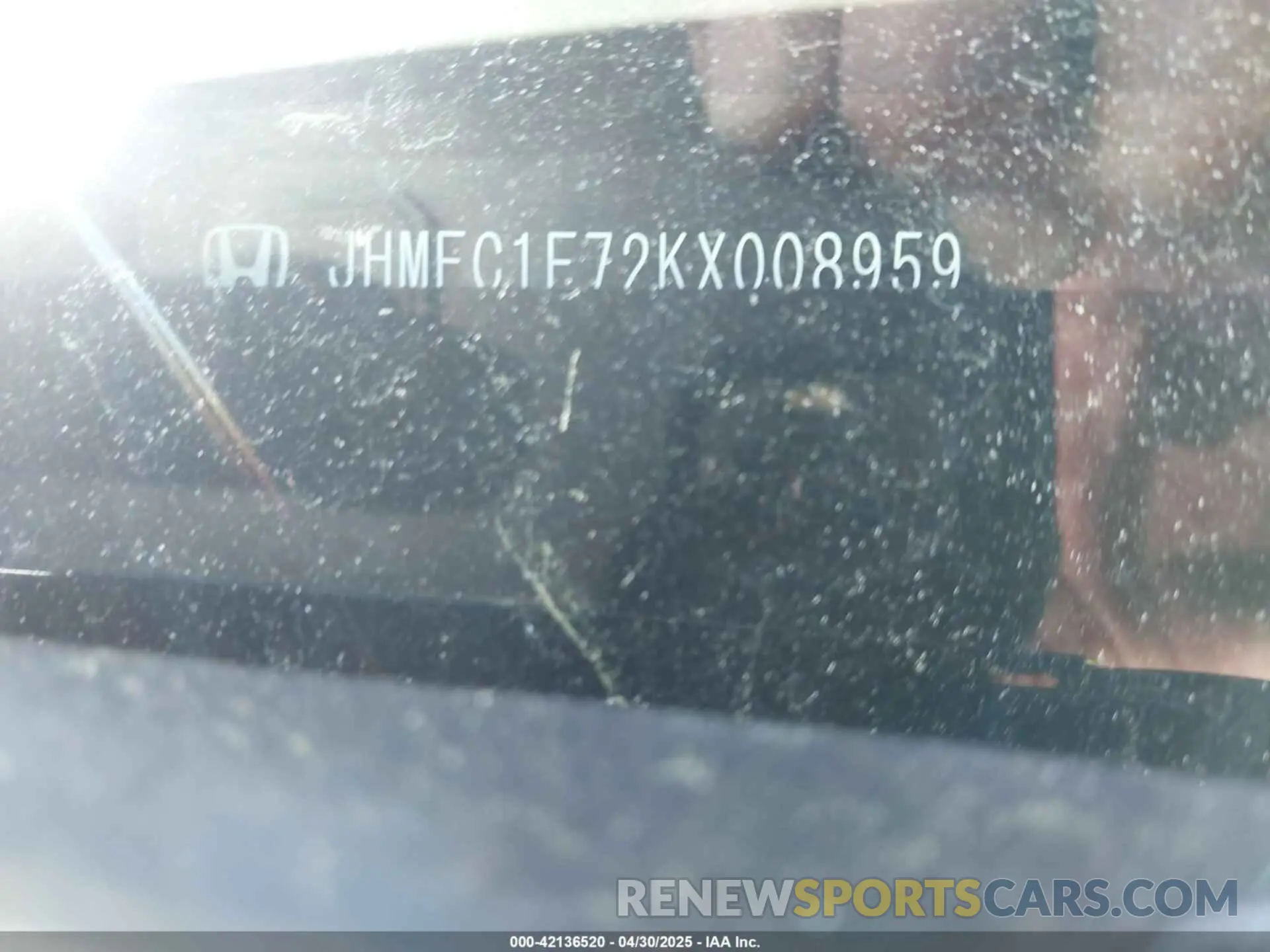 9 Photograph of a damaged car JHMFC1F72KX008959 HONDA CIVIC 2019