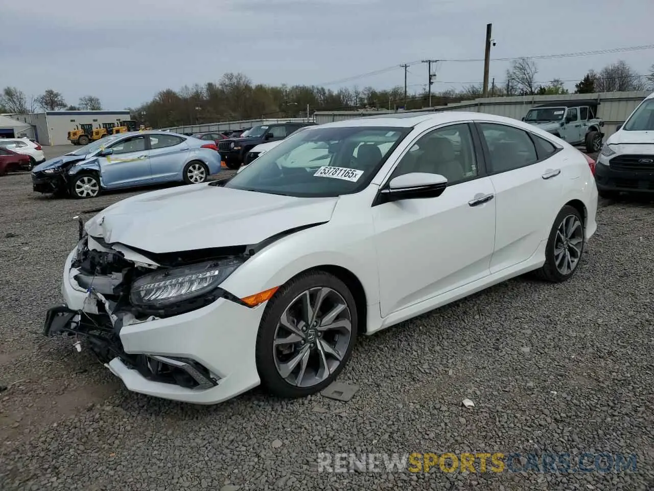 1 Photograph of a damaged car JHMFC1F96KX014491 HONDA CIVIC 2019