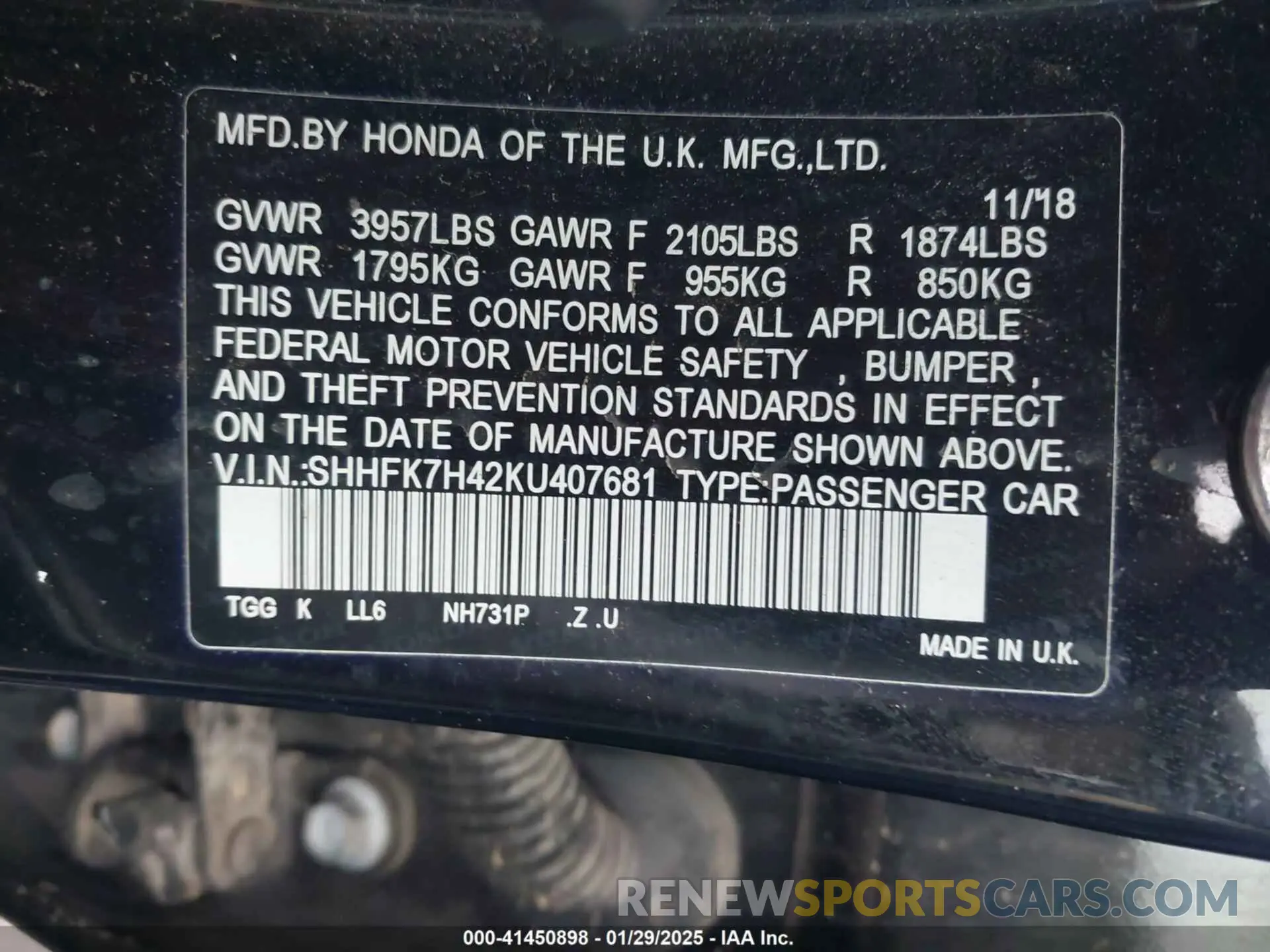 9 Photograph of a damaged car SHHFK7H42KU407681 HONDA CIVIC 2019