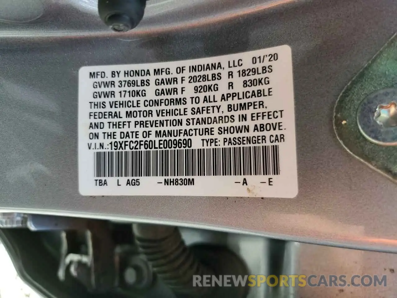 12 Photograph of a damaged car 19XFC2F60LE009690 HONDA CIVIC 2020
