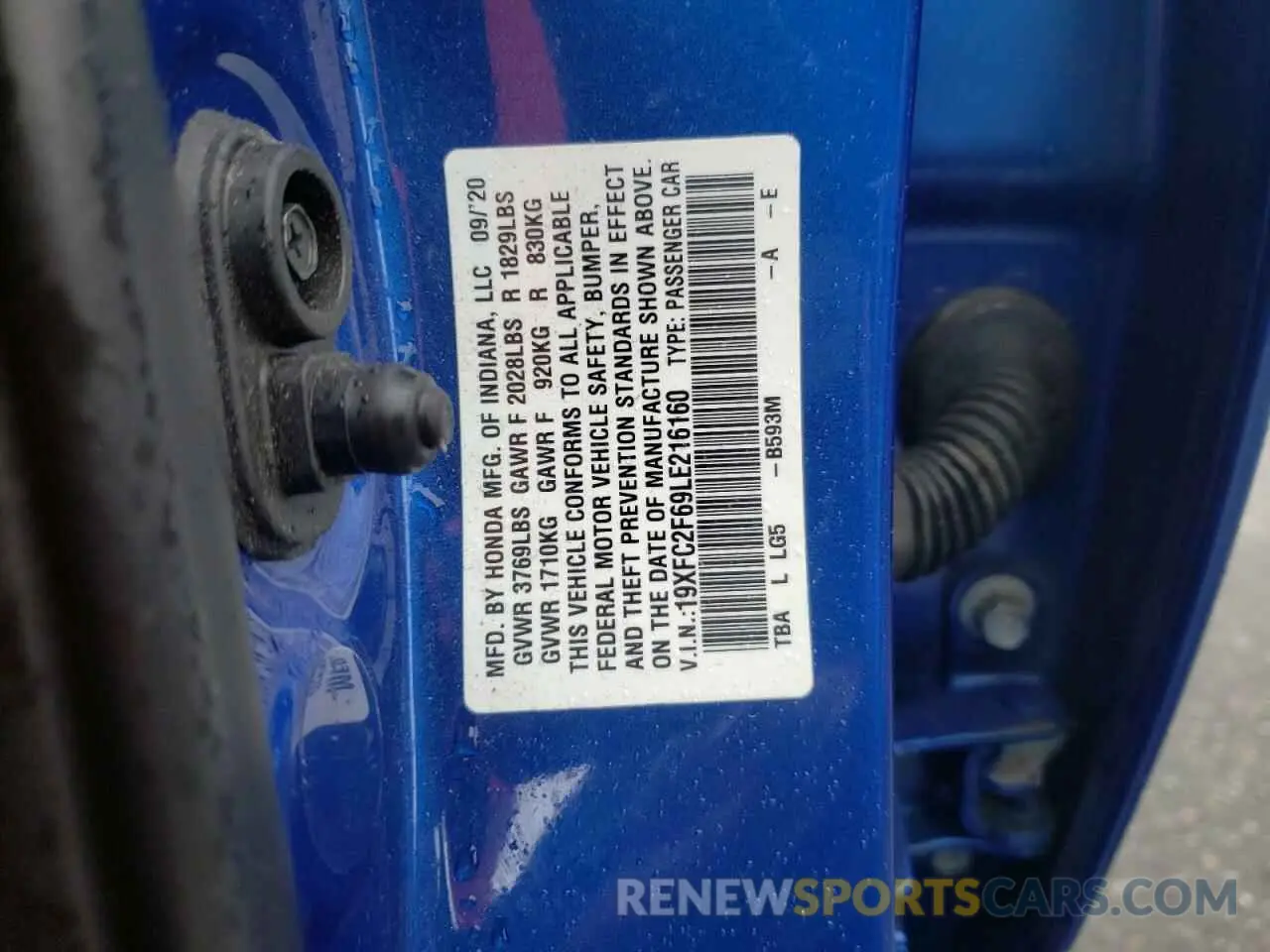 14 Photograph of a damaged car 19XFC2F69LE216160 HONDA CIVIC 2020
