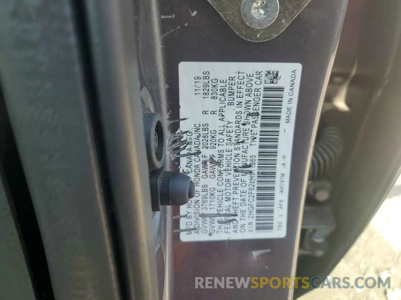12 Photograph of a damaged car 2HGFC2F62LH511865 HONDA CIVIC 2020