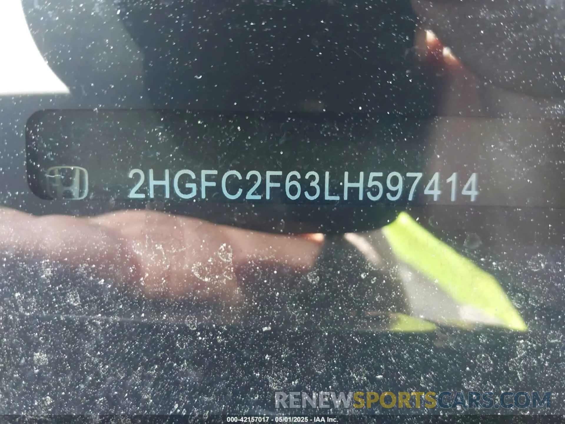 9 Photograph of a damaged car 2HGFC2F63LH597414 HONDA CIVIC 2020