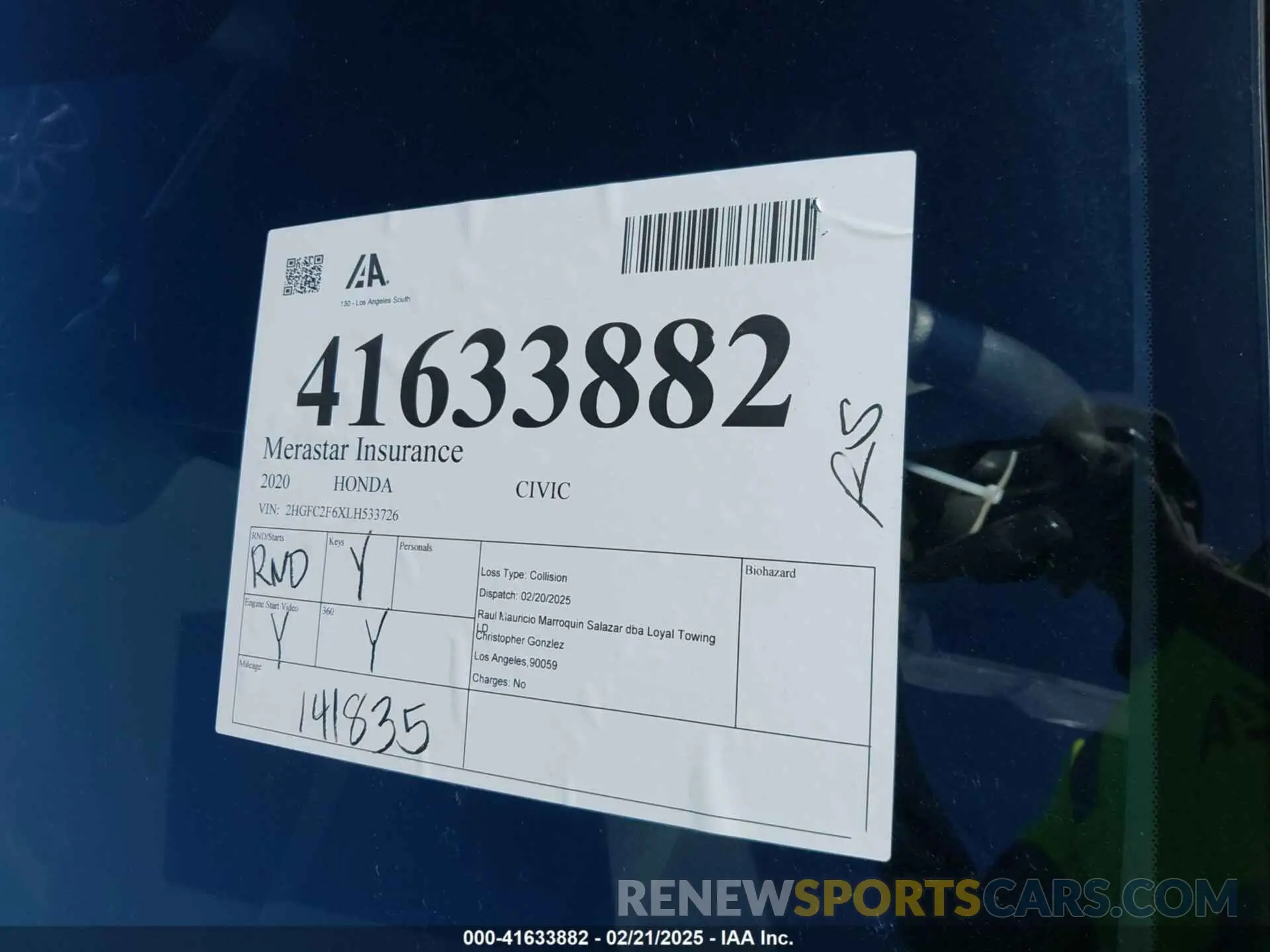 17 Photograph of a damaged car 2HGFC2F6XLH533726 HONDA CIVIC 2020