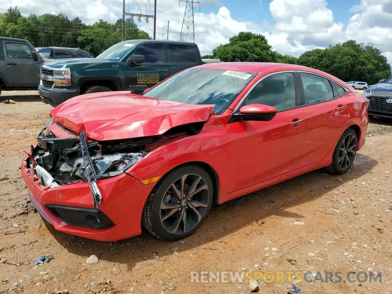 1 Photograph of a damaged car 2HGFC2F80LH550293 HONDA CIVIC 2020