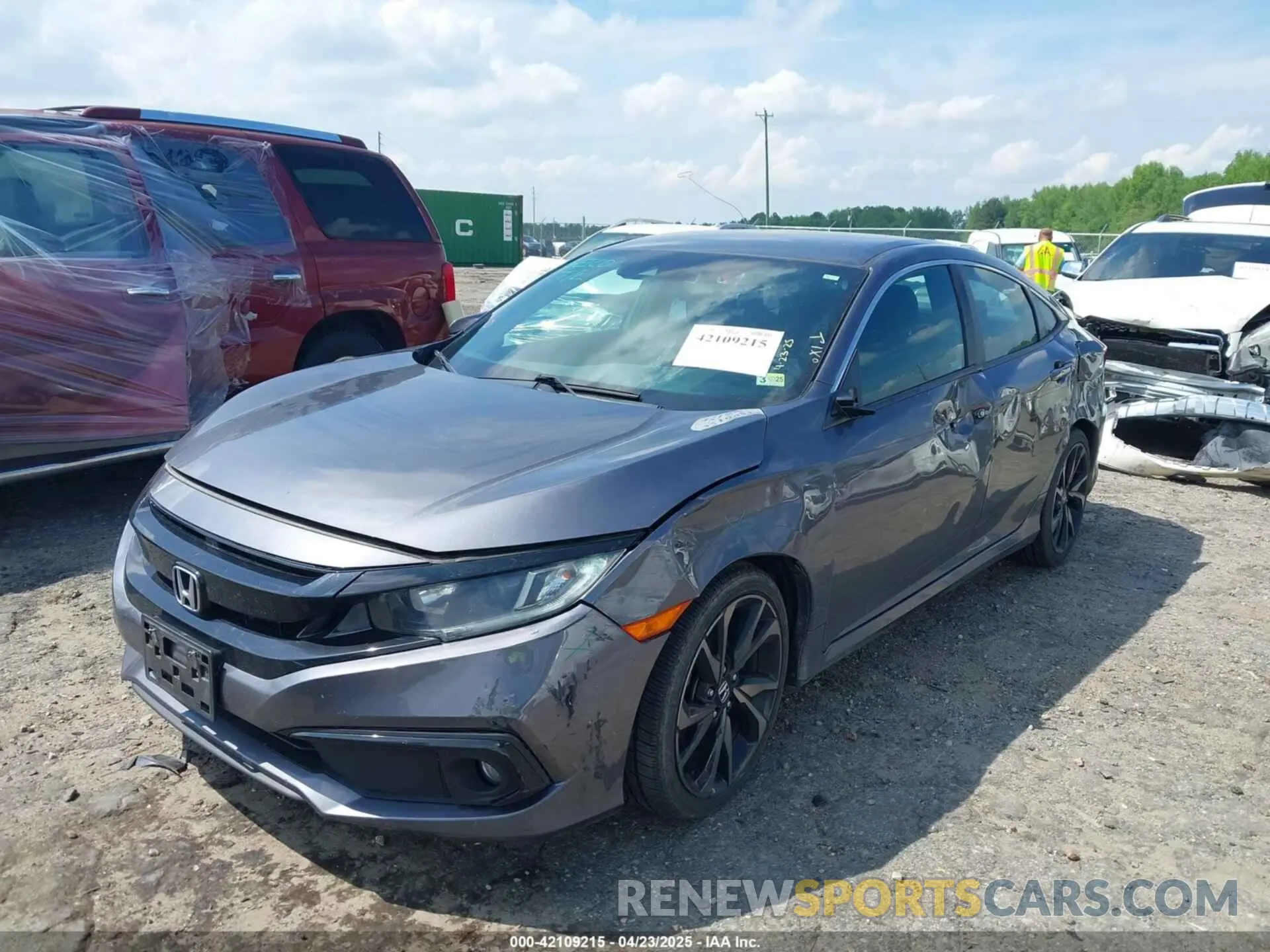 2 Photograph of a damaged car 2HGFC2F89LH529605 HONDA CIVIC 2020