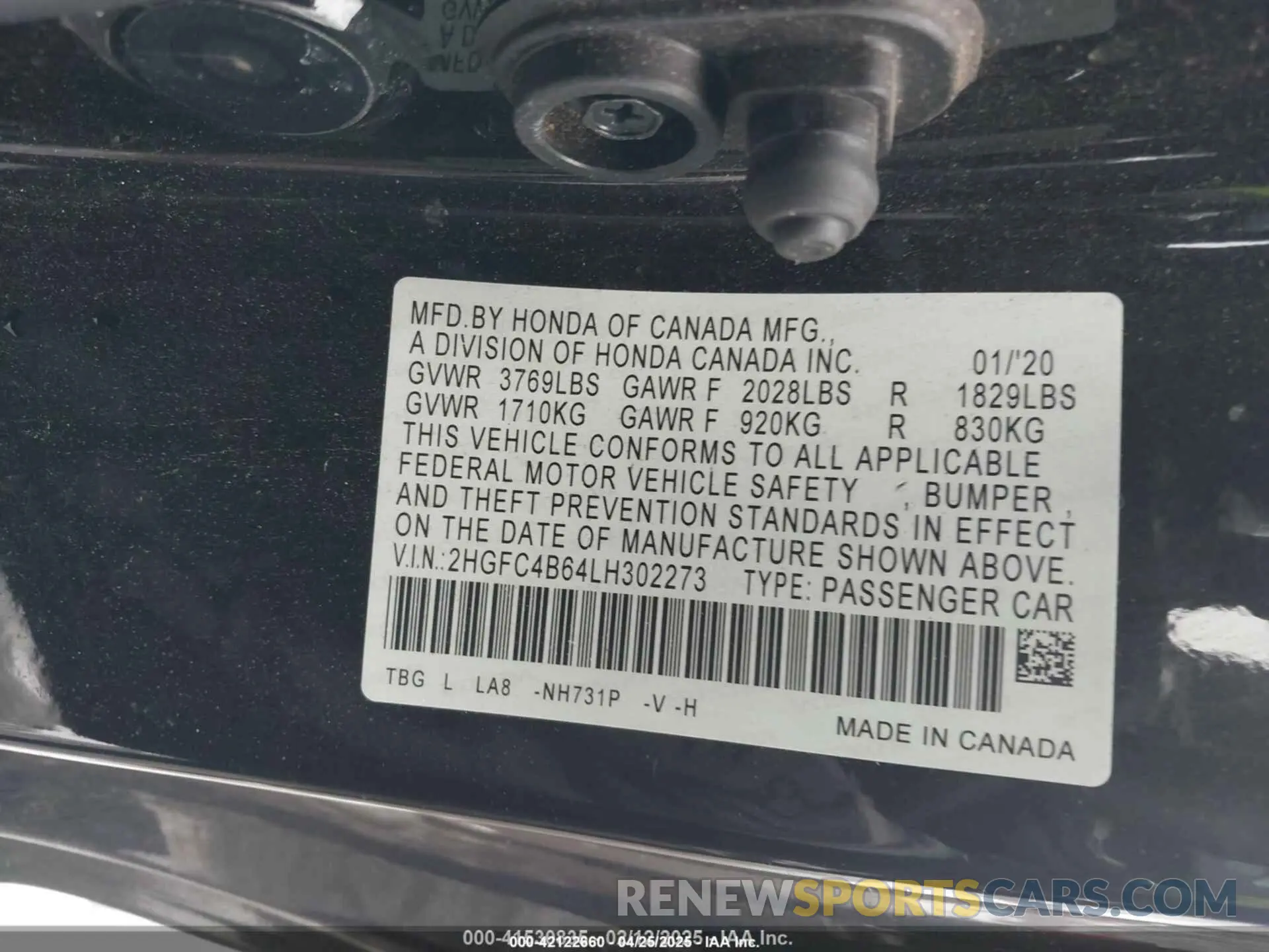 9 Photograph of a damaged car 2HGFC4B64LH302273 HONDA CIVIC 2020