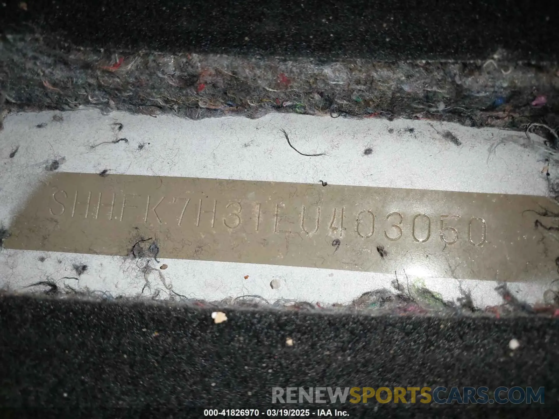 19 Photograph of a damaged car SHHFK7H31LU403050 HONDA CIVIC 2020