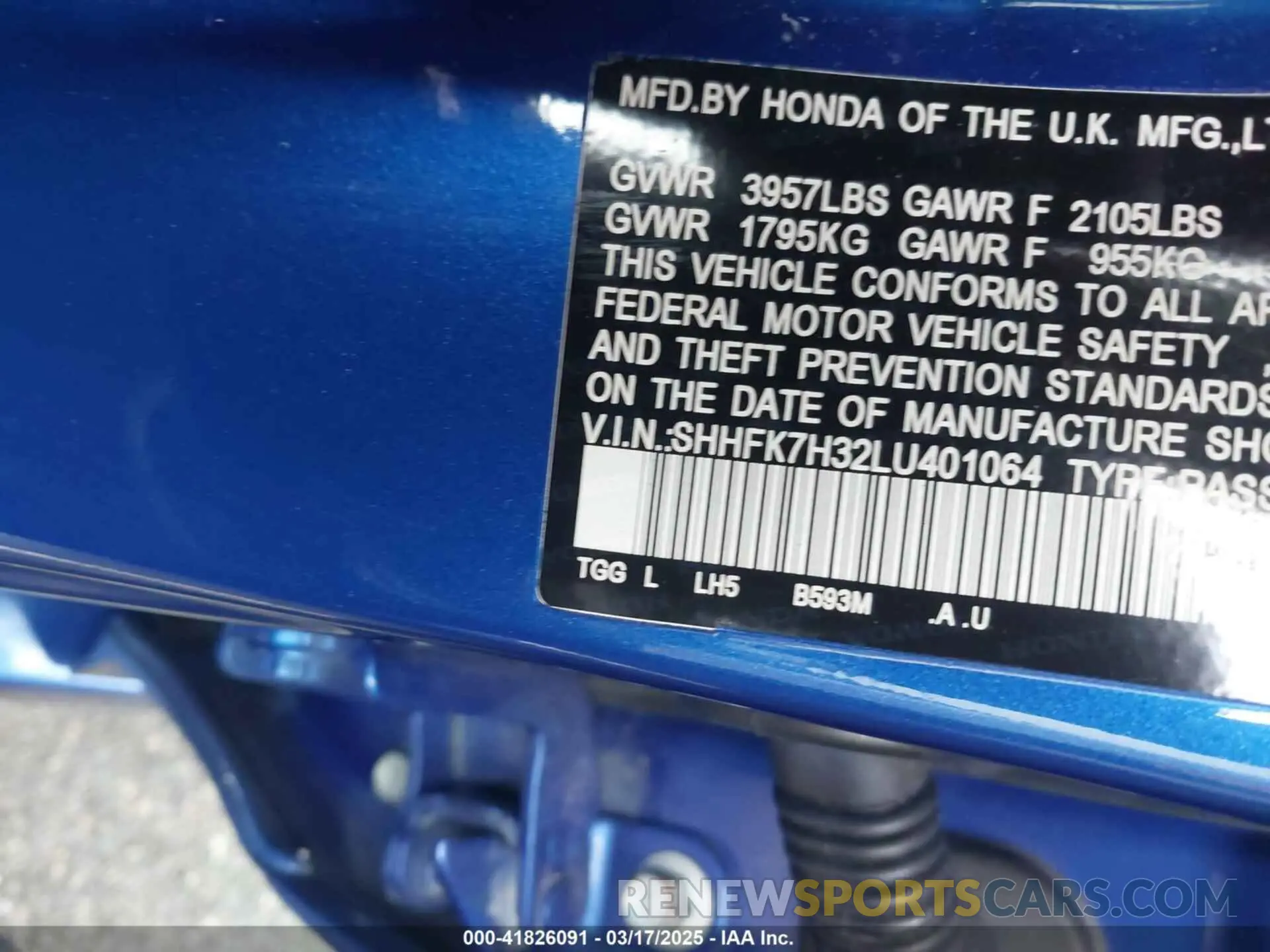 9 Photograph of a damaged car SHHFK7H32LU401064 HONDA CIVIC 2020