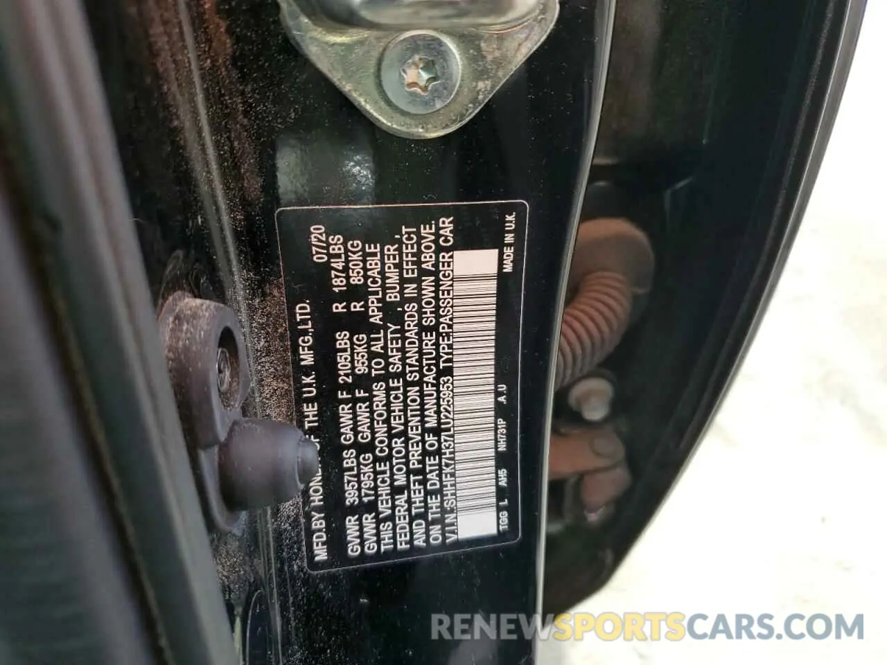 12 Photograph of a damaged car SHHFK7H37LU225953 HONDA CIVIC 2020
