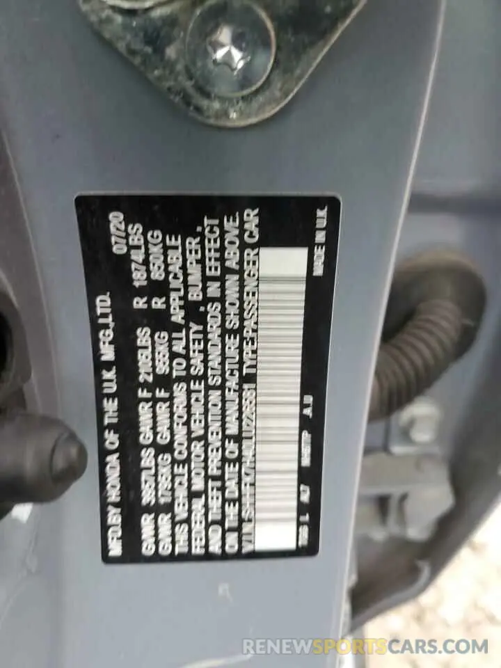 14 Photograph of a damaged car SHHFK7H40LU226581 HONDA CIVIC 2020