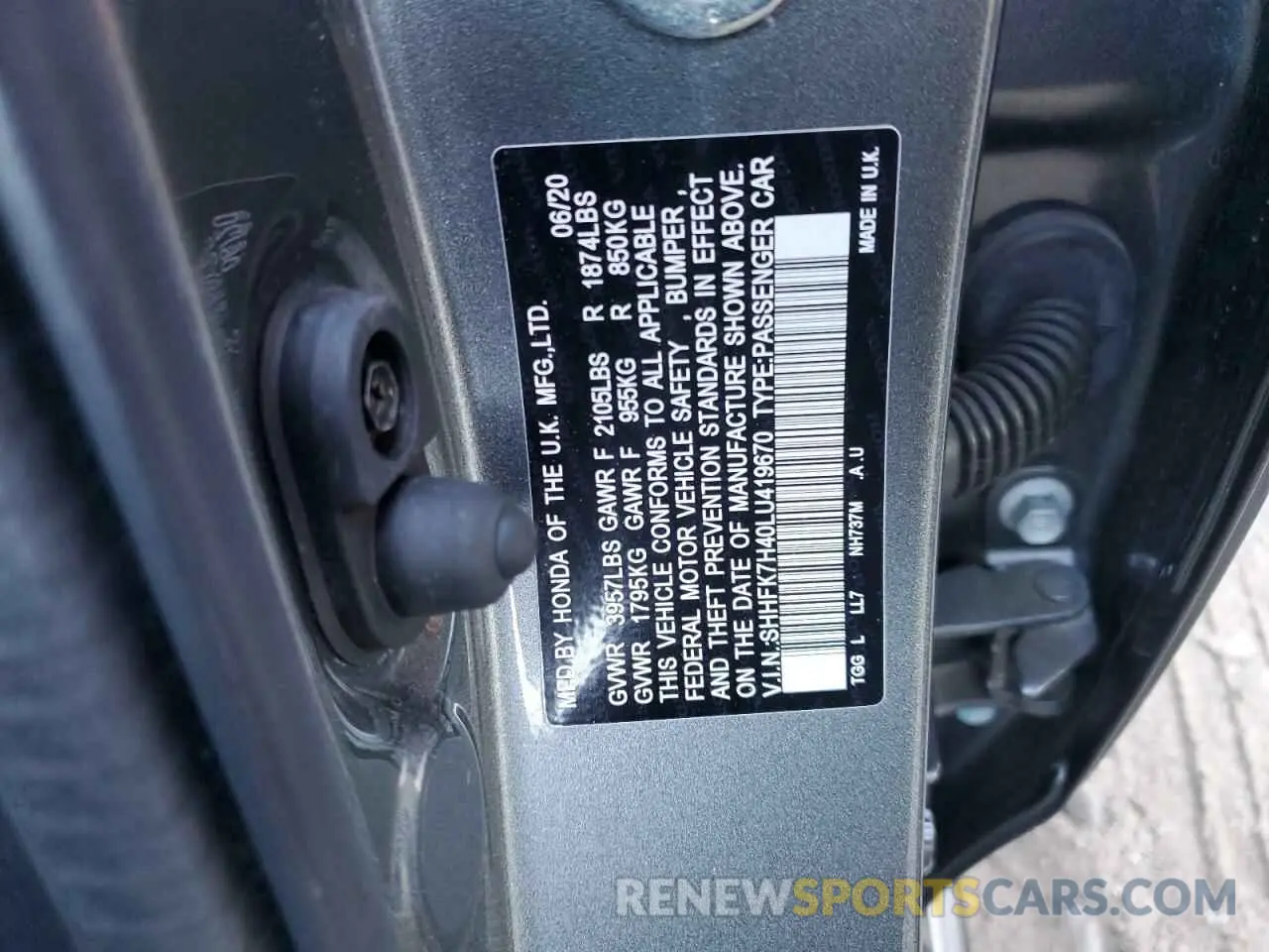 12 Photograph of a damaged car SHHFK7H40LU419670 HONDA CIVIC 2020