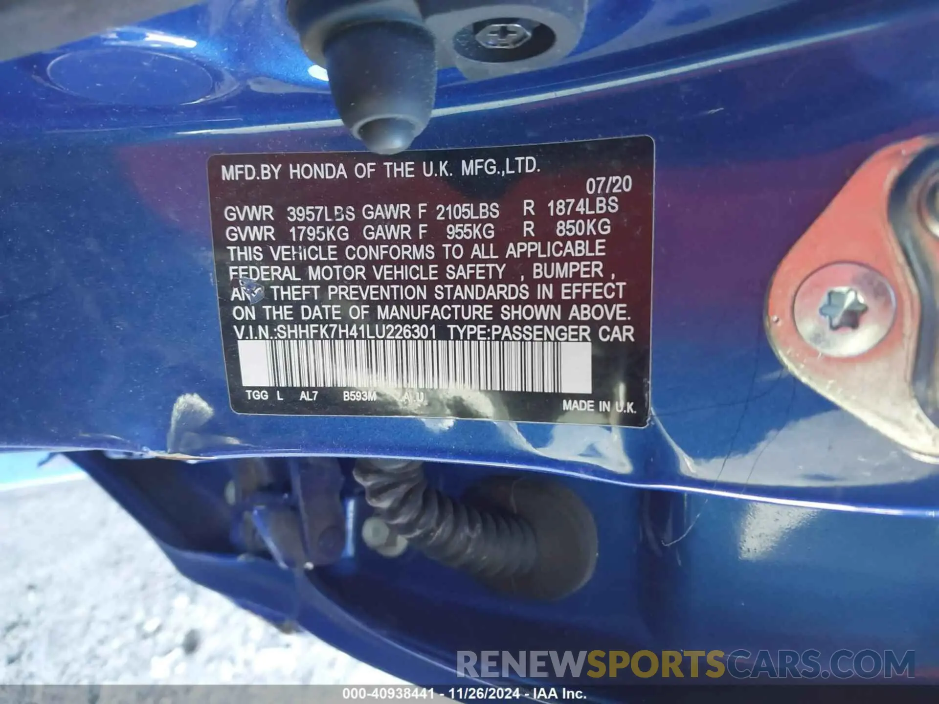 9 Photograph of a damaged car SHHFK7H41LU226301 HONDA CIVIC 2020