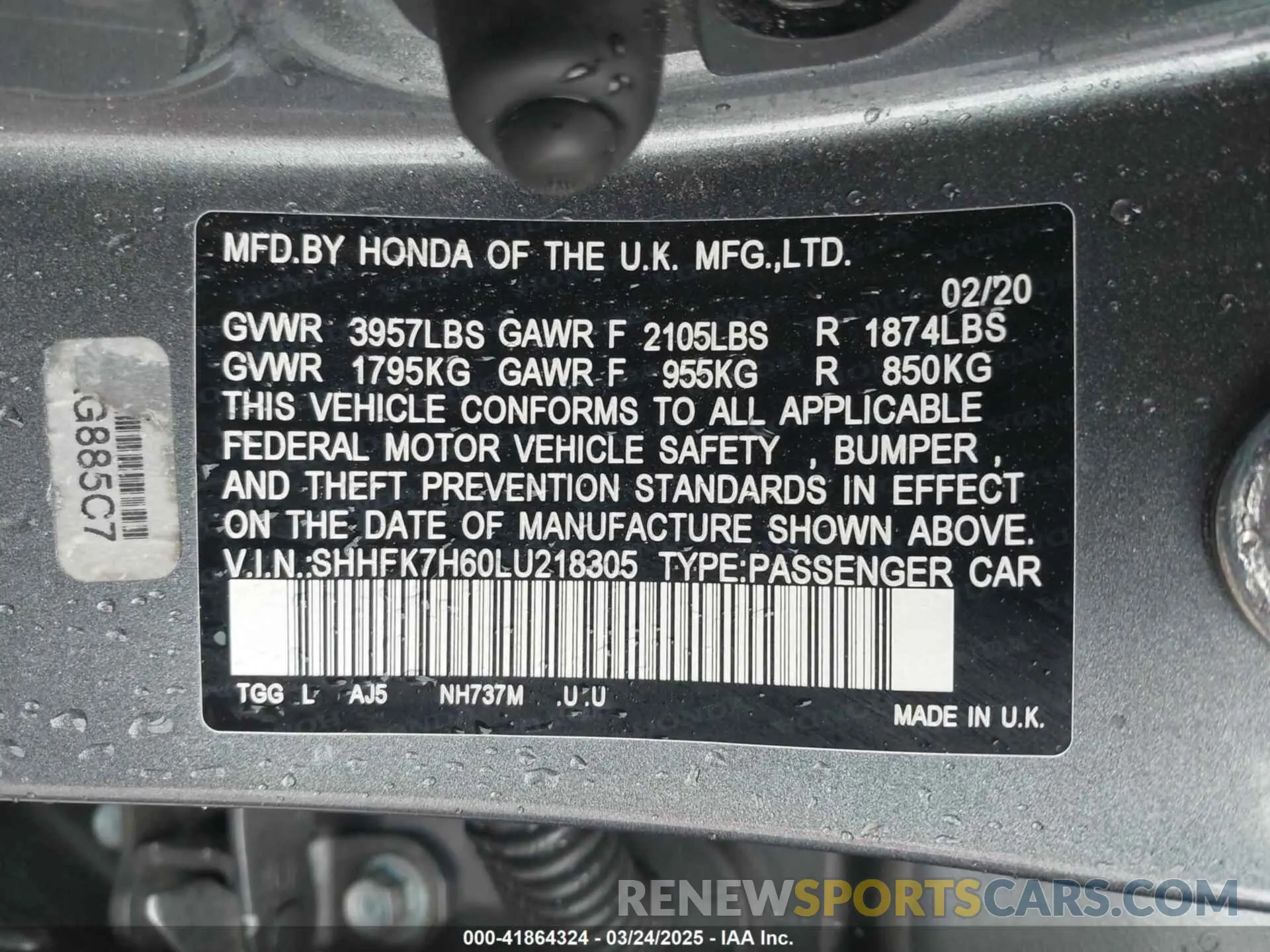 9 Photograph of a damaged car SHHFK7H60LU218305 HONDA CIVIC 2020