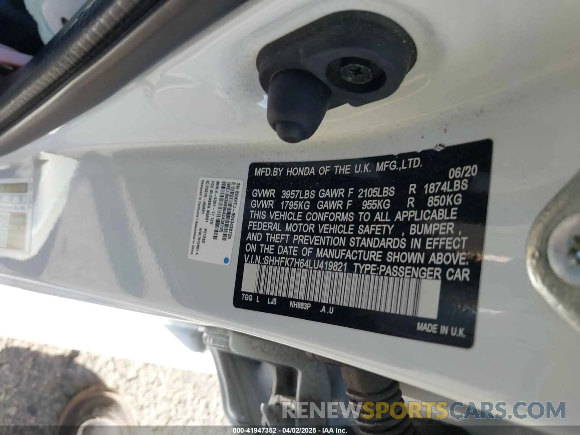 9 Photograph of a damaged car SHHFK7H64LU419821 HONDA CIVIC 2020