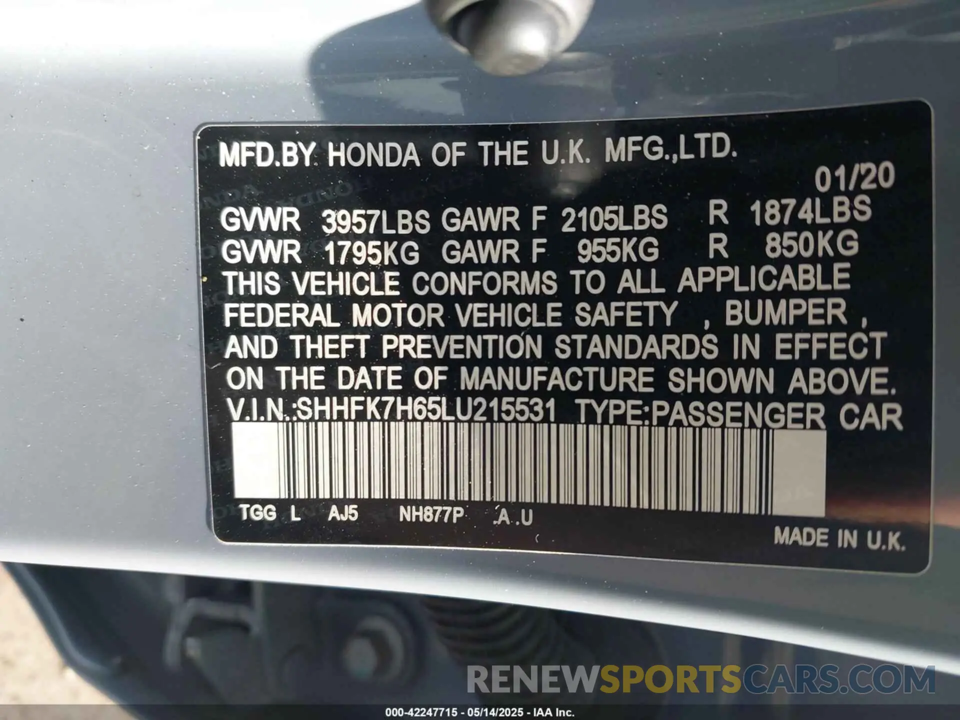 9 Photograph of a damaged car SHHFK7H65LU215531 HONDA CIVIC 2020