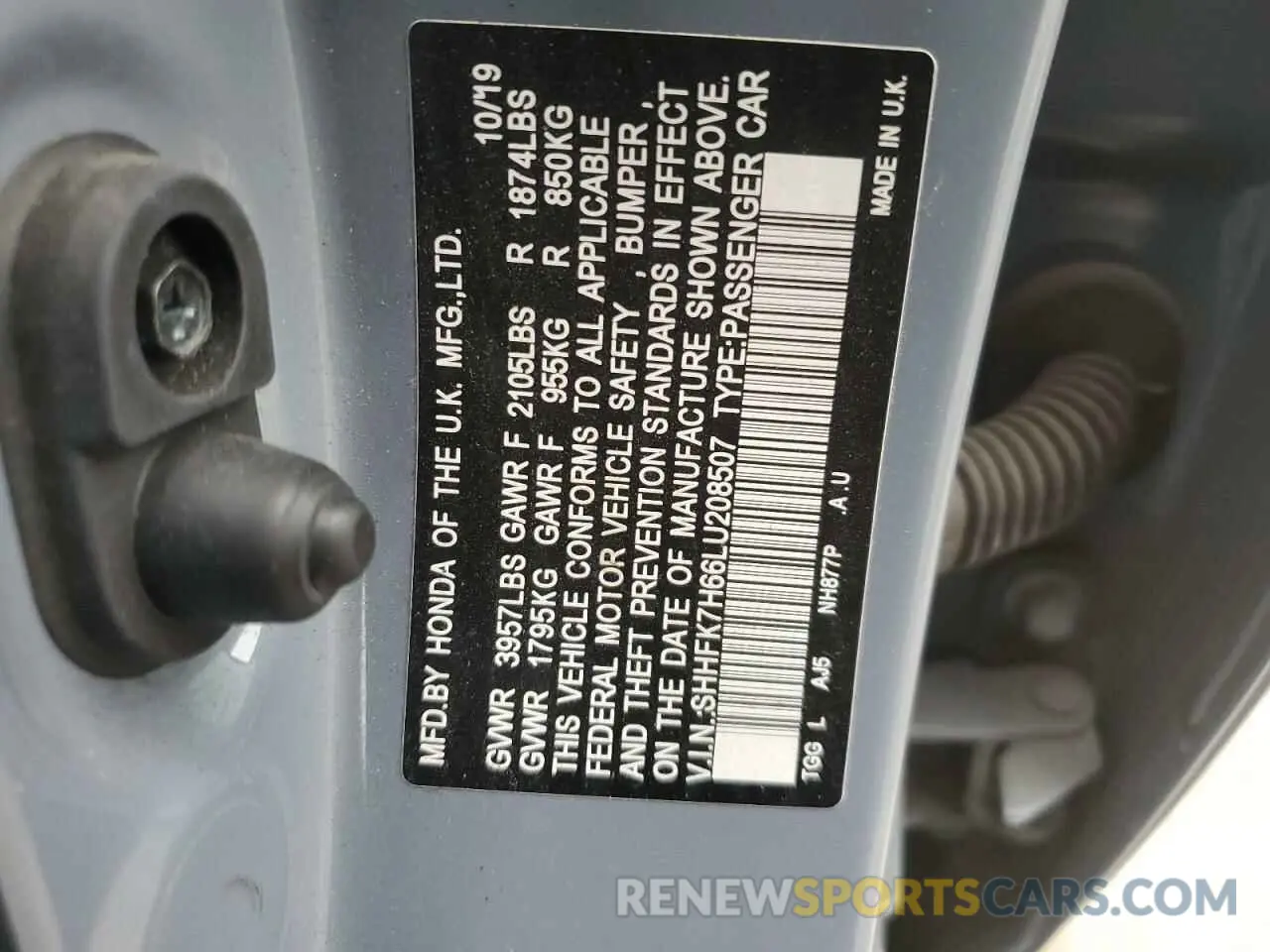 14 Photograph of a damaged car SHHFK7H66LU208507 HONDA CIVIC 2020