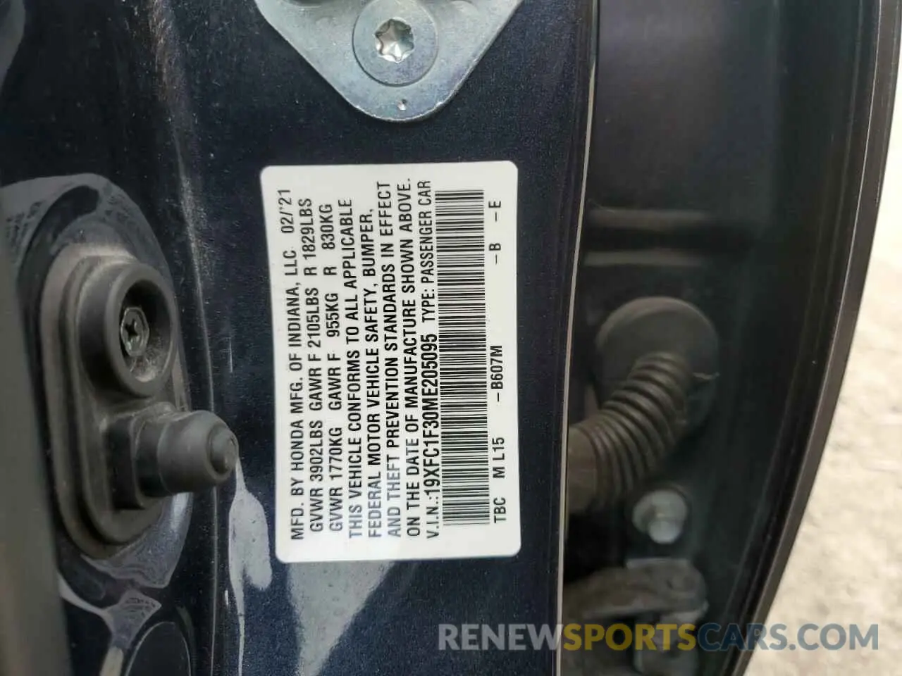 12 Photograph of a damaged car 19XFC1F30ME205095 HONDA CIVIC 2021