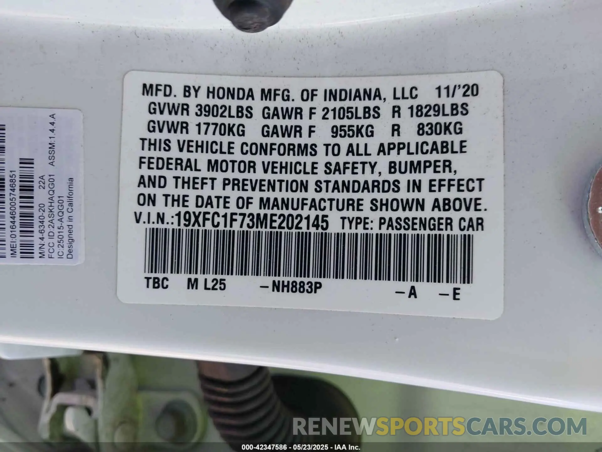 9 Photograph of a damaged car 19XFC1F73ME202145 HONDA CIVIC 2021