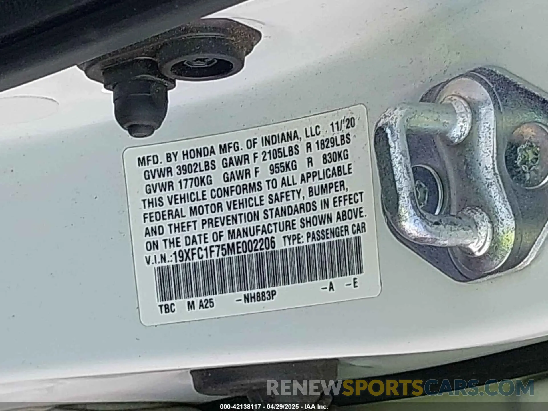 9 Photograph of a damaged car 19XFC1F75ME002206 HONDA CIVIC 2021
