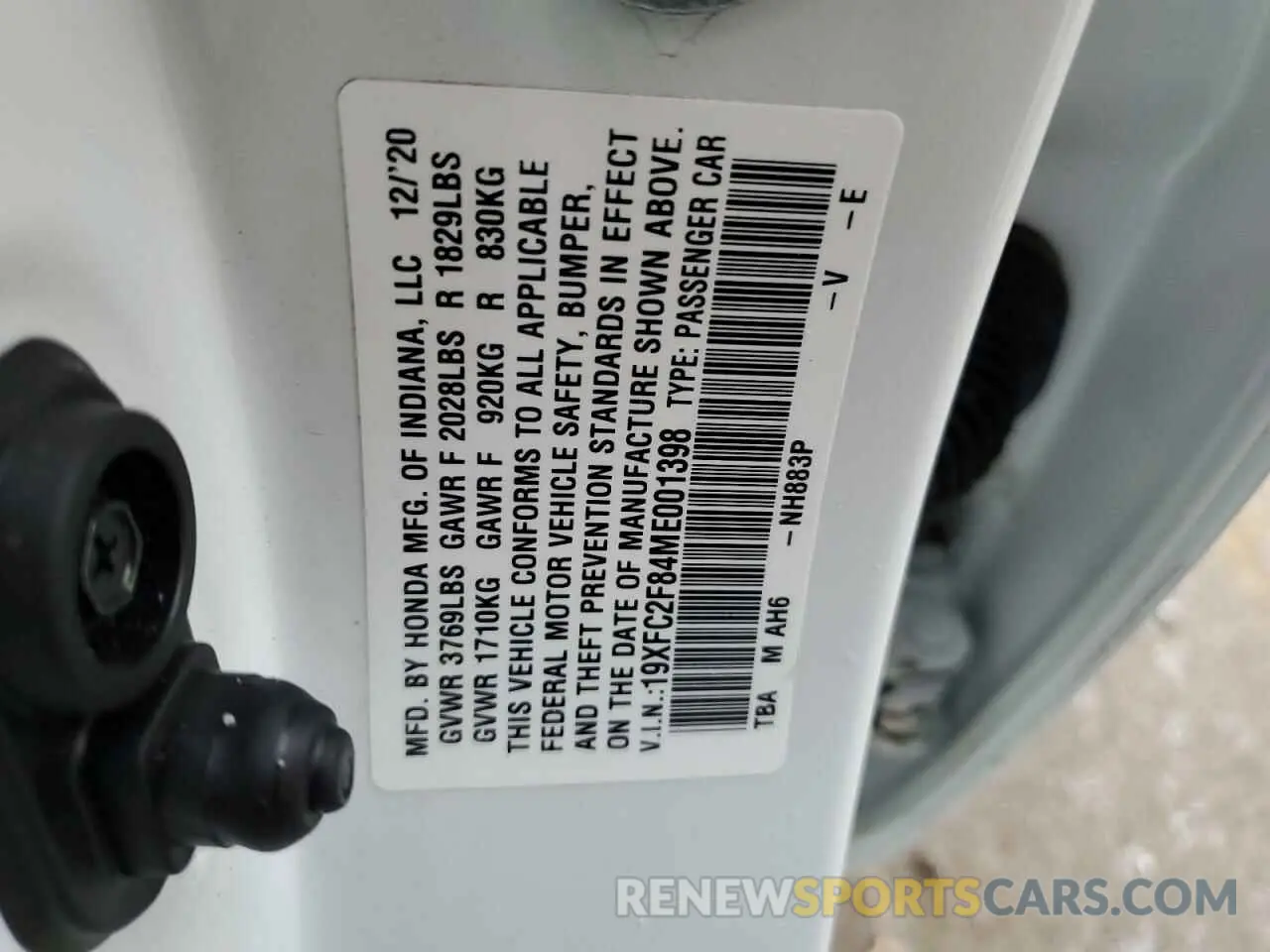 13 Photograph of a damaged car 19XFC2F84ME001398 HONDA CIVIC 2021