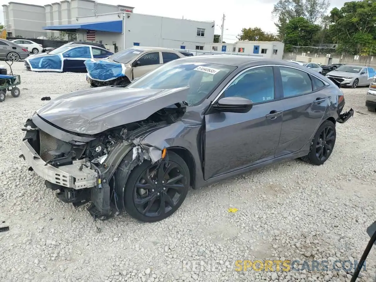 1 Photograph of a damaged car 19XFC2F8XME000756 HONDA CIVIC 2021