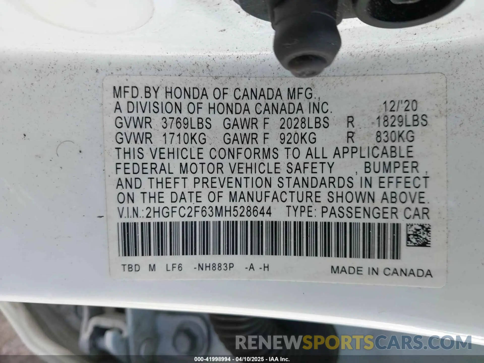 9 Photograph of a damaged car 2HGFC2F63MH528644 HONDA CIVIC 2021