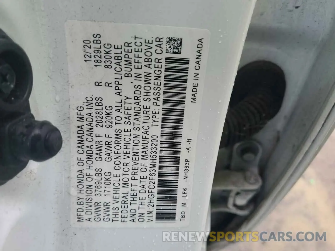 12 Photograph of a damaged car 2HGFC2F63MH533200 HONDA CIVIC 2021